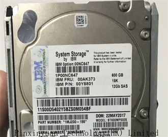 Chine Unité de disque dur de serveur d'IBM AC61 Sata, stockage 600GB 15K 12Gb de Sata Hdd 00AK373 00NC647 V5000 de serveur fournisseur