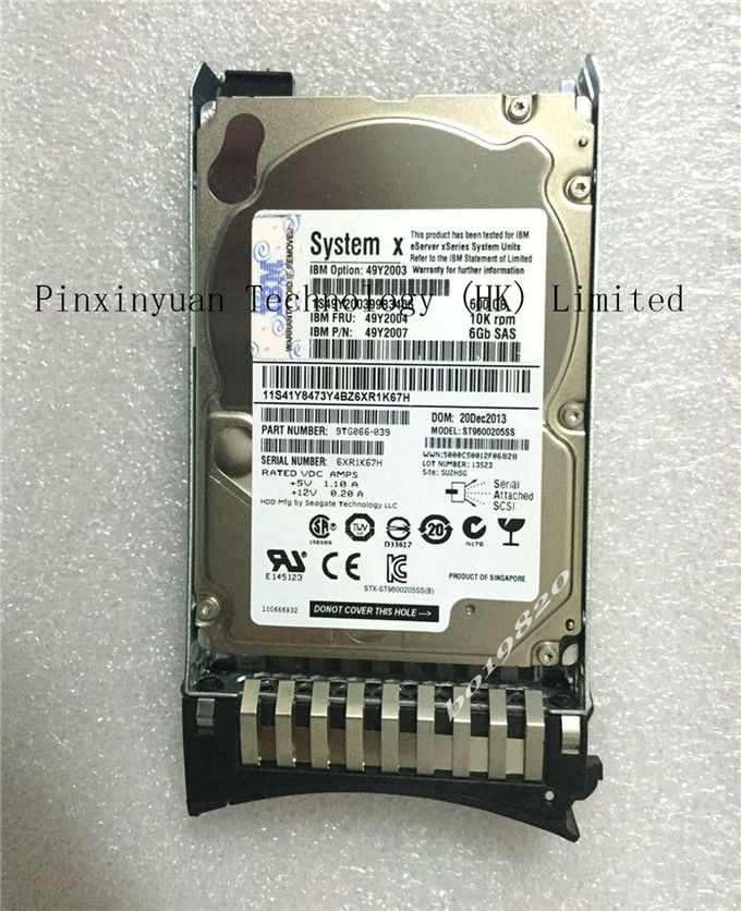 IBM 600GB 2,5" système X de l'unité de disque dur 49Y2003 49Y2004 49Y2007 de serveur de SAS 6G 10K