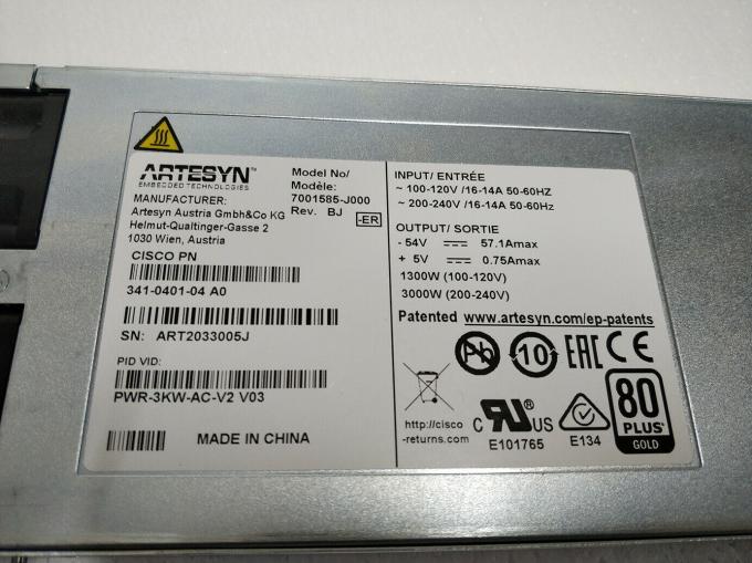 Taux 600Mbps de Ssion de ROUTEUR du radar de surveillance aérienne 9000 de CISCO PWR-3KW-AC-V2 3000W d'alimentation d'énergie de serveur de module de courant alternatif